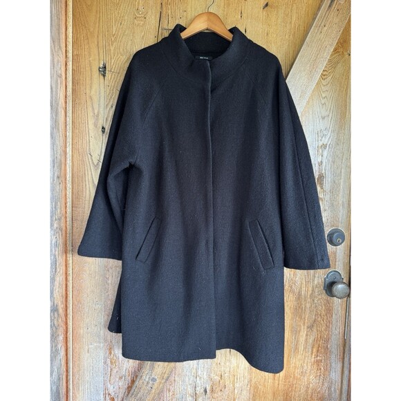 Cynthia Rowley 100% Wool Black Sweater Coat Women’s 1X Cocoon Jacket - Picture 1 of 3